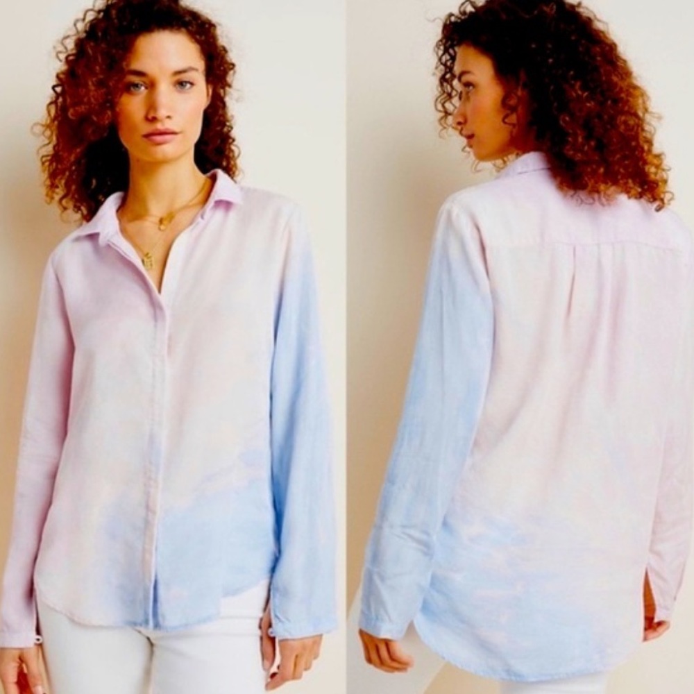 cloth & stone Blue and Pink Tie Dye Button Down